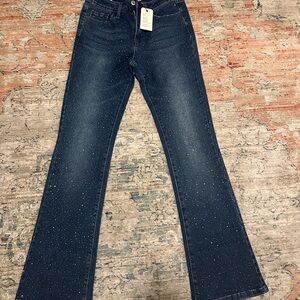 Forever 21 Dark Blue Flare Jeans with Sparkle